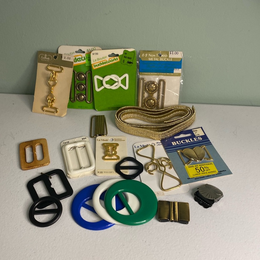 Vintage Lot of 18 Buckle and Slides
